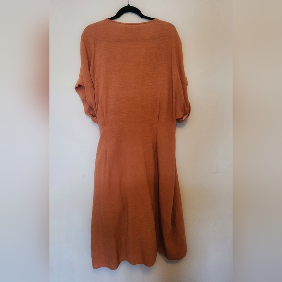 ABLE Cady Wrap Dress - Rust Orange - Picture 2 of 4